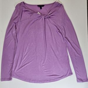 Banana Republic Blouse Womens Small Purple Twist Front Stretch Lightweight‎ NEW